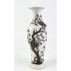 Image 2 : Ceramic Vase With Black Floral Relief And Onyx Cylinder