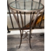 Image 3 : Retro Metal Based Glass Topped Side Tables W/ Black Lamp 61"tall