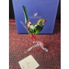 Image 3 : Swarovski Crystal Green Bird Figurine with Floral Base