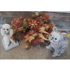 Image 1 : Outdoor Garden Dog Statues- Poodle 12 T, French Bulldog 16.5 T, Autumn Floral Arrangement 
