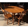 Image 1 : Wood table and chairs  43"diameter
