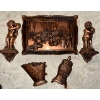Image 1 : 1974 Copper Tone Wall Decor Set