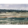 Image 2 : Unsigned Landscape Watercolor in Earthy Tones, Framed