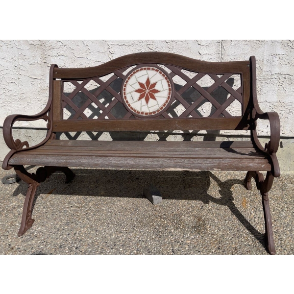 Traditional Outdoor Bench w/ Tile Detail 29T