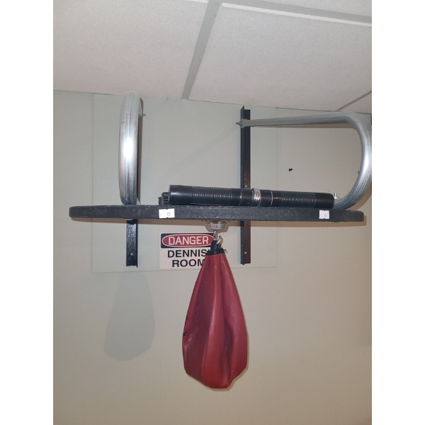 Punching Bag w/ Wall Bracket 17.5 X 22.5 Bracket, 23.5" Diameter Hanging Round 