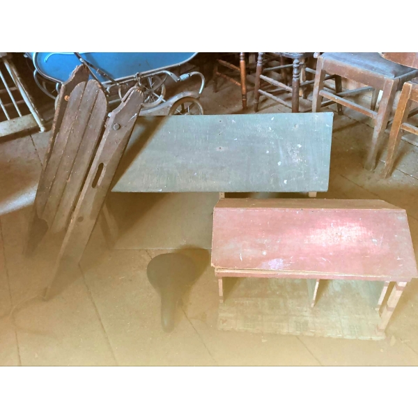 Two Hand Made XL Birdhouses Bicycle Seat & Antique Tabogan 