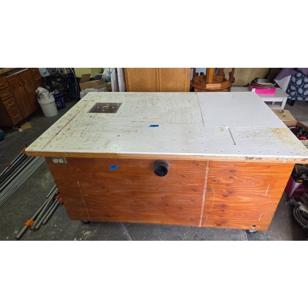 4' x 6' Handcrafted Wooden Work Bench With Storage and Custom Features