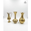 Image 3 : Collection Of Assorted Vintage Brass Vases And A Candlestick