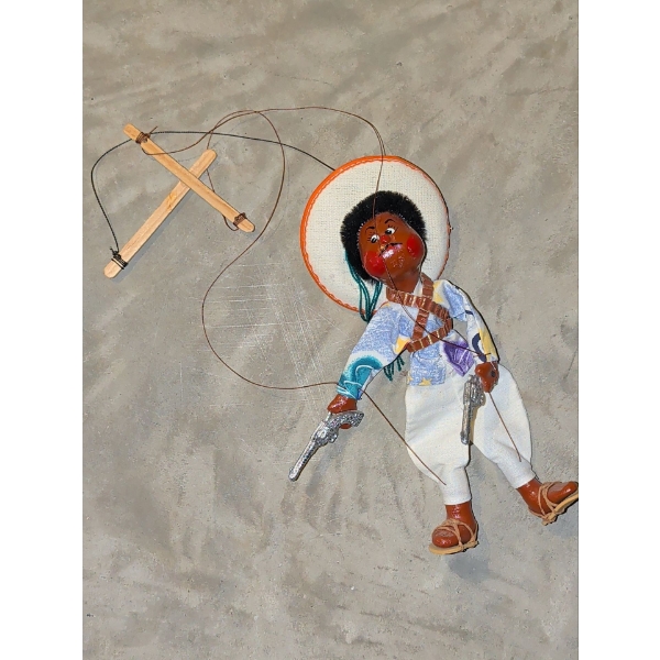 Mexican Gun Slinger - Marionette Puppet 8"Tall