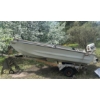 Image 1 : 14 foot Vanguard Fishing Boat with 1994 Johnson 20 HP Outboard Motor and Trailer