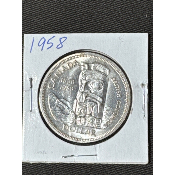 1958 Canadian Dollar Coin British Columbia