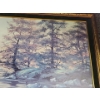 Image 3 : Framed Lithograph of the Painting "Serene Forest & Lake Scene" by James Mastic ( 53 H x 28 W )