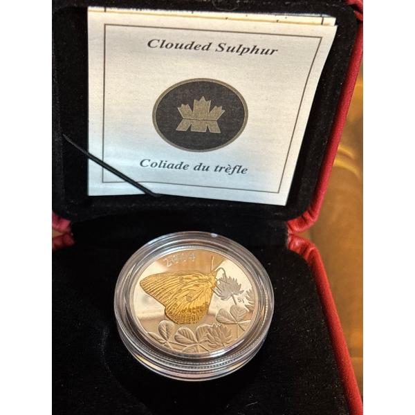 2004 50c Clouded Sulphur Butterfly - Sterling Silver Coin
