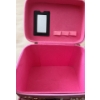 Image 3 : Pink Faux Leather Storage Box- Largest w/ Flowers on Front 9 W, 7 D, 8 T