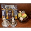 Image 1 : Unique Decorative Square Plate 11T w/ Willowtree & Faux Fruit Bowl