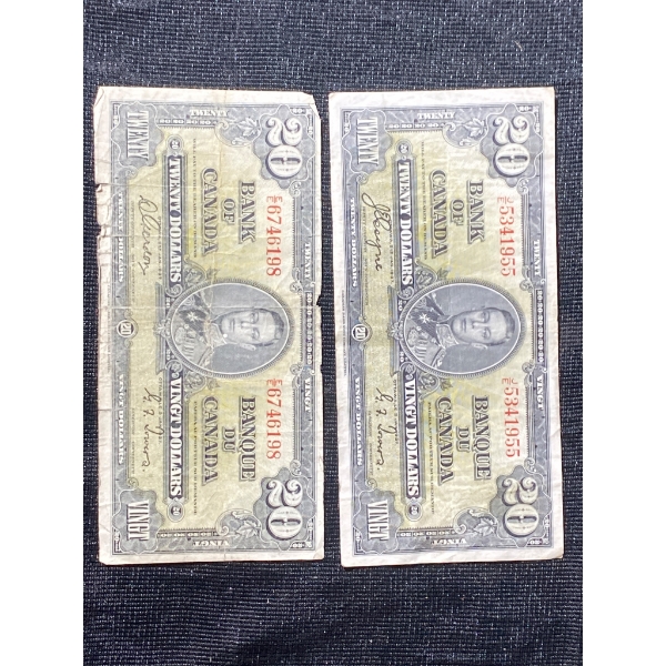 1935 Twenty-Dollar Bank of Canada Notes, French Text