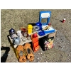 Image 1 : Fishing boat seat, Tupperware, pickle container & bowls candle holders pillow picture frame & More
