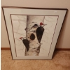 Image 1 : Numbered Print 41/ 300 of "Woodpeckers" 22.5 X 29 by Norma Bonar, Framed Under Glass
