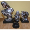 Image 1 : Decorative Silver Colored Figures - Mom, Violin Player, Elephants 