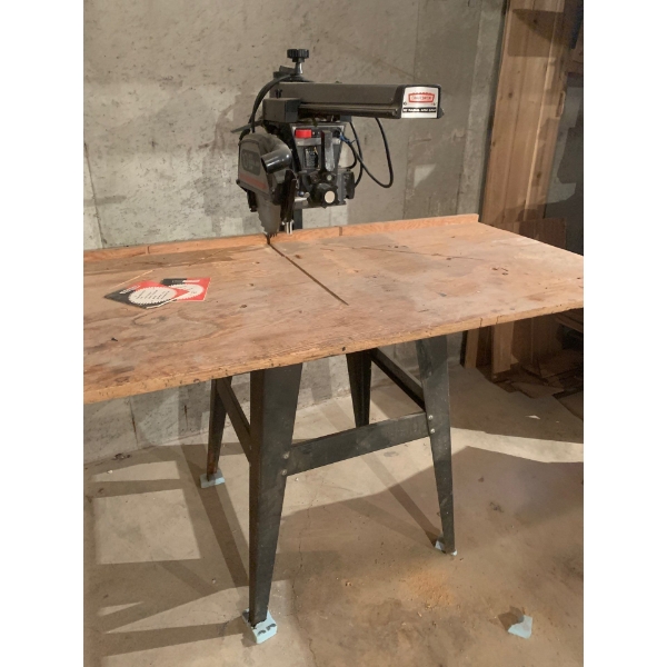Craftsman 10" Radial Arm Saw with Saw Blades. Very Heavy Please Buyer Responsible for Moving.