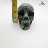 Image 2 : Ruby Zoisite Crystal Skull Hand Carved Gemstone Fine Art Sculpture Reiki Healing Stone Statue 3 IN T