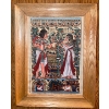 Image 1 : Vintage Egyptian Papyrus Hand Painted Artwork  Tutankhamun & Ankhesenamun  14"x 19"tall