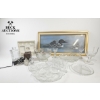 Image 3 : various pieces of pressed or cut glassware, including bowls, trays, drinking glasses, a decanter,  