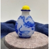 Image 2 : Embossed Blue & White Snuff Bottle 2.5H 