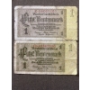 Image 1 : Germany 1923 1 Rentenmark Banknotes with Embossed Seal