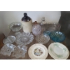Image 1 : Assorted Glassware Including: Brown Jug 7" Diameter, 14 T, Serving Dishes and Bowls, and More!