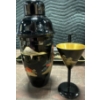 Image 2 : Japanese Black Lacquered Barware Set with Tray, Shaker, and Martini Glasses