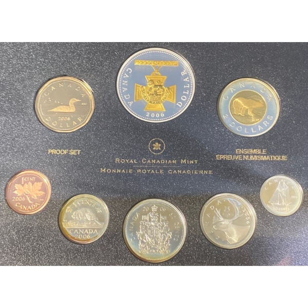 2006 Royal Canadian Mint Proof Set 92.5% Silver 1.755 Troy Ounces