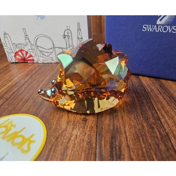 Swarovski Crystal Hedgehog Figurine in Amber with Original Packaging