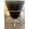 Image 8 : Orbit Hydraulic Salon Styling Chair 1 - Genuine Leather w/ Brushed Nickel - 22x24x37