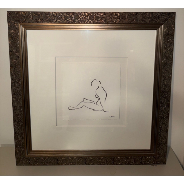 Minimalist Line Art Print Of A Seated Female Figure - Lynch 30x30