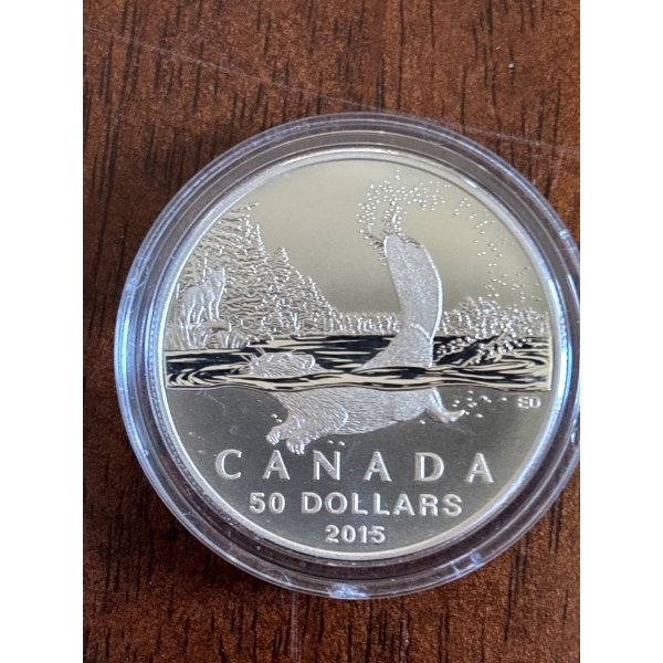 2015 $50 for $50 Beaver - Pure Silver Coin