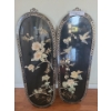 Image 1 : Chinese Floral Black Laquer Wall Decor.  11 1/2 w, 36 h