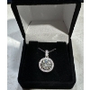 Image 2 : 2ct Round Moissanite with 34 Cubic Zirconium Chips Set in Sterling Silver Necklace
