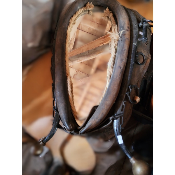 - Vintage Horse Collar Mirror 18 X 30 