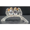 Image 3 : Swarovski Crystal 4 Parrots On Tree Branch (2"T & 4"L)