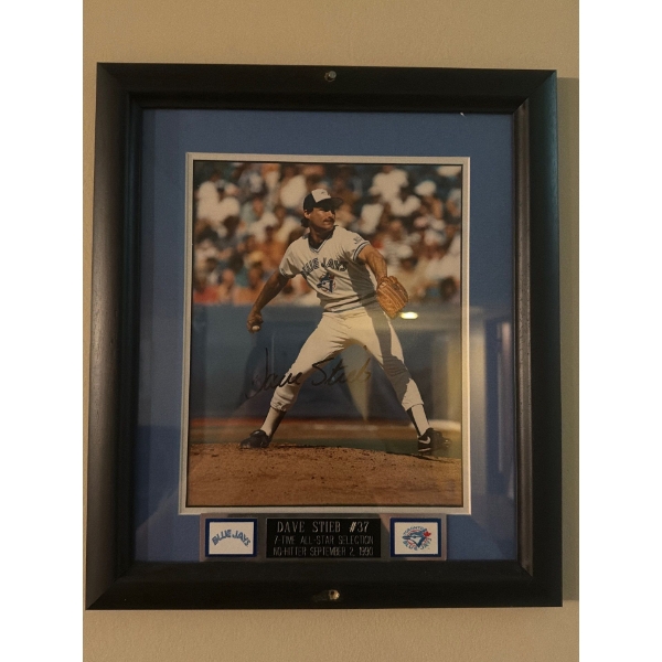 Dave Stieb #37 Toronto Blue Jays Signed Photo, 13 X 15, Framed Under Glass 