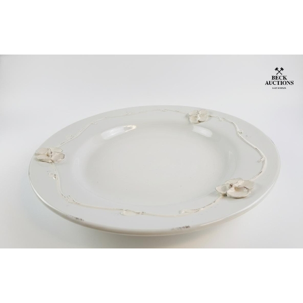 Decorative White Ceramic Charger 15''INCHES.