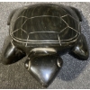 Image 3 : Large Hand Carved Black Obsidian Aztec Turtle Statue Green Shimmer 6 Pounds