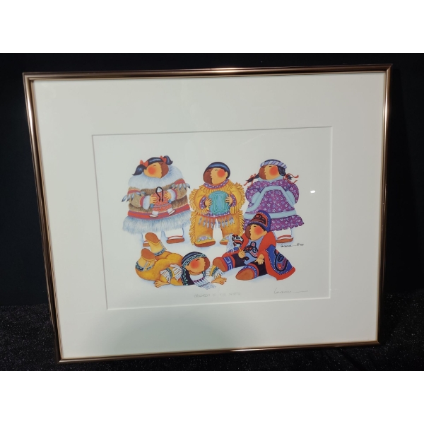 "Children of the North", Artist: Barbara Lavallee, Poster Framed Under Glass 18.5 X 15.5 