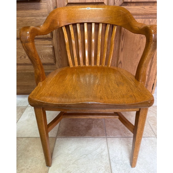 Antique Oak Office Arm Chair