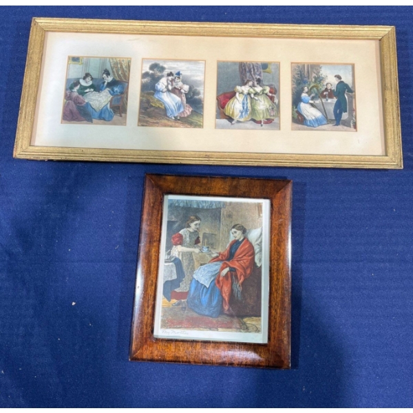 4 Palmer Prints in 1 Frame, each 5Wx7H and Unsigned Print 4Wx4.25H