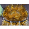 Image 4 : Glass Lidded Peanut Jar + Amber Glass Punch Bowl Set