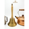 Image 3 : Brass And Wood School Bell, A Copper Tea Kettle, And A Rustic Metal Lantern.