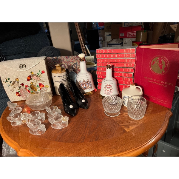 Career Institute course in particular English collection of vintage whiskey and bourbon jugs one has