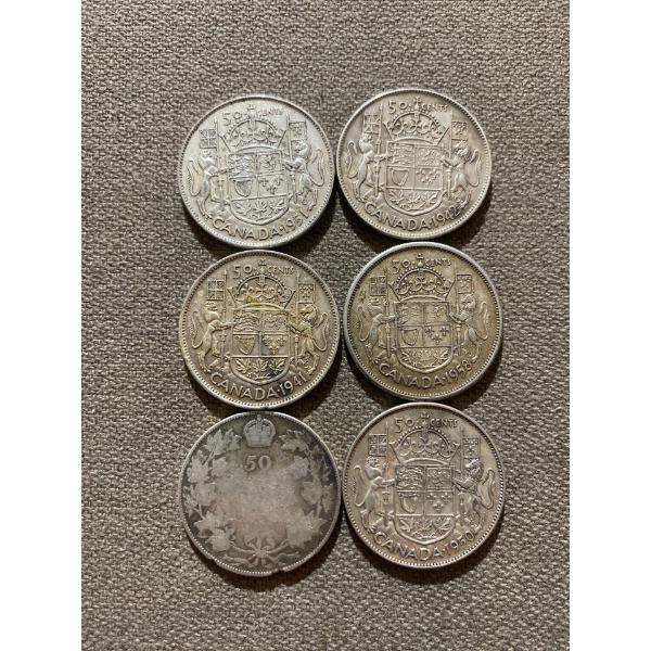 Canadian 50-cent Pieces 11.66 g Silver (.800)